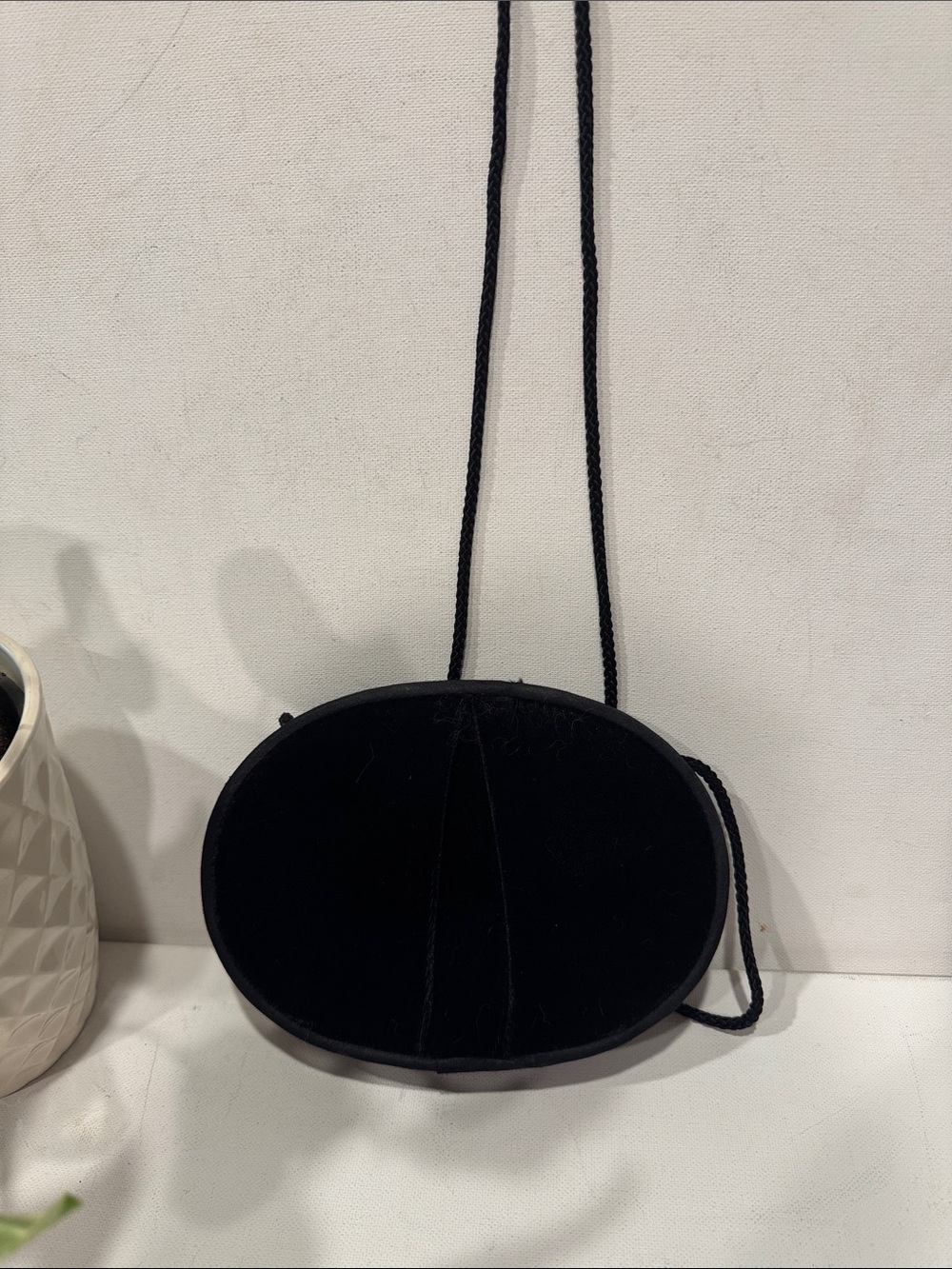 VINTAGE Classic Black Velvet Crossbody Bag